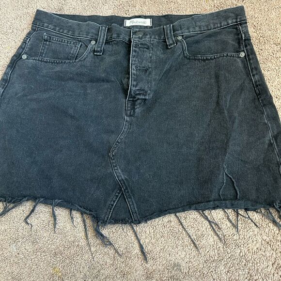 Madewell Rigid denim aline mini black skirt 32 - Picture 5 of 8